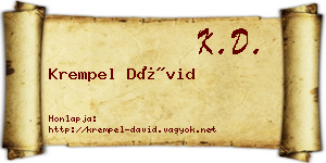 Krempel Dávid névjegykártya